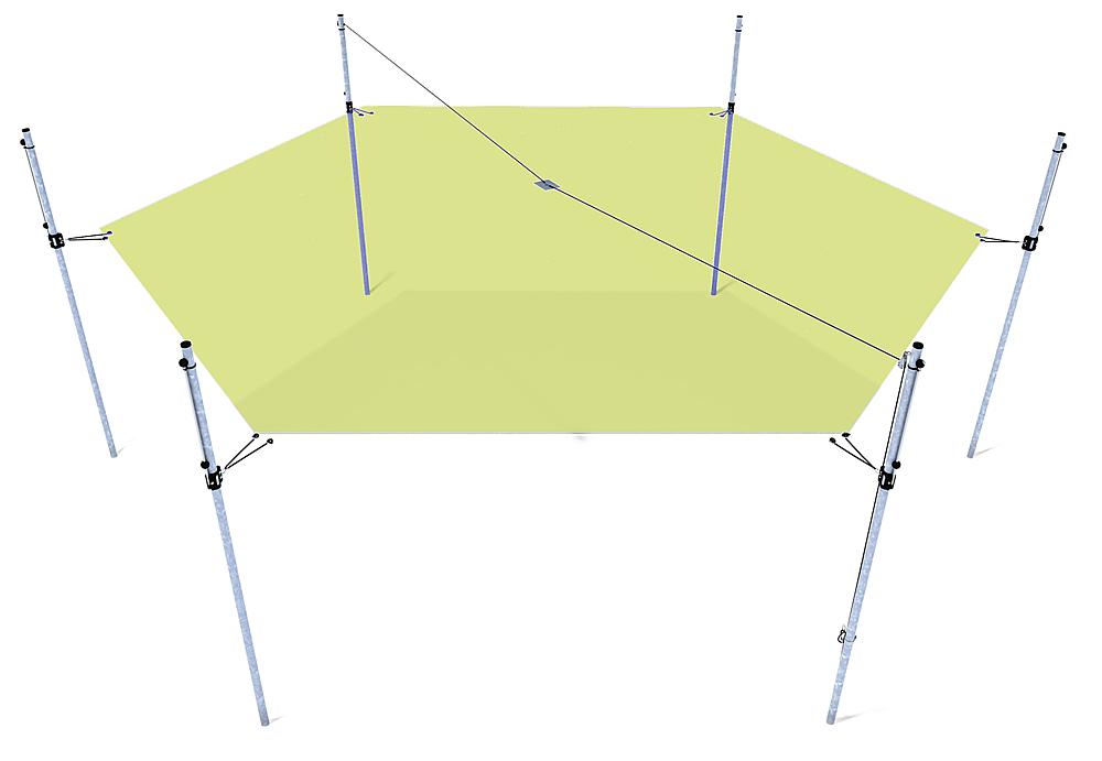 Schattensegel höhenverstellbar Sechseck
